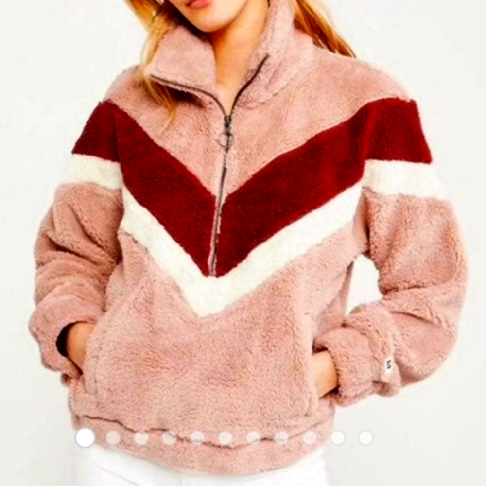 Abercrombie & Fitch fuzzy pink pullover fleece, size small.